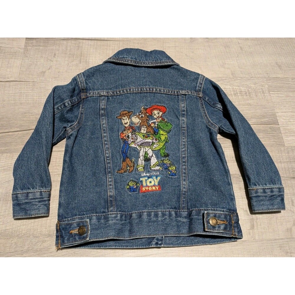 Disney Store Toy Story Denim Jean Jacket Kids Toddler Embroidered Sz 2 Woody